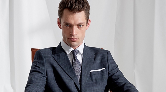 Nick Rea Models Sartorial Style in Selected Tailoring Model Nick Rae dons an elegant suit from Selected Homme.