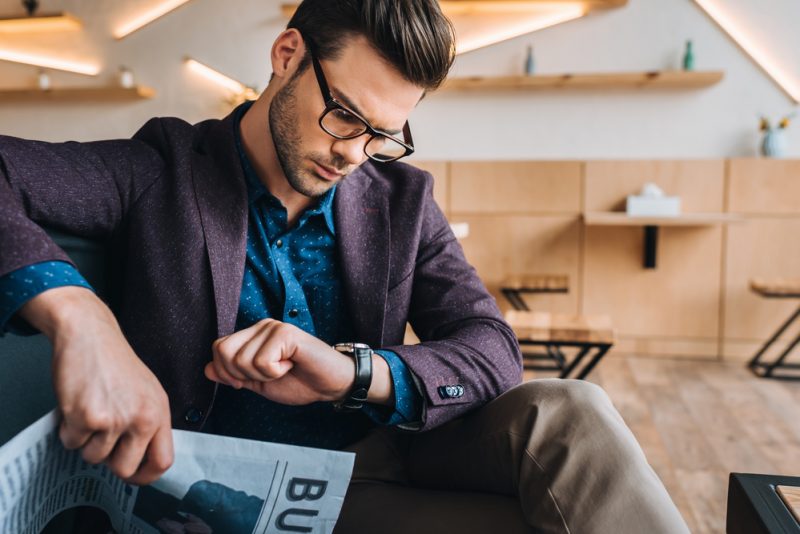 Stylish Man Glasses Watch