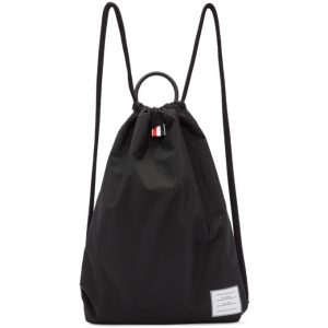 Thom Browne Black Drawcord Handle Backpack Thom Browne Black Drawcord Handle Backpack