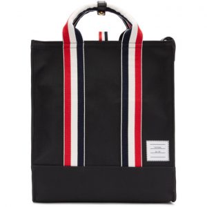Thom Browne Black Grosgrain Stripe Unlined Tote Thom Browne Black Grosgrain Stripe Unlined Tote