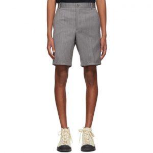 Thom Browne Grey Stripe Unconstructed Shorts Thom Browne Grey Stripe Unconstructed Shorts