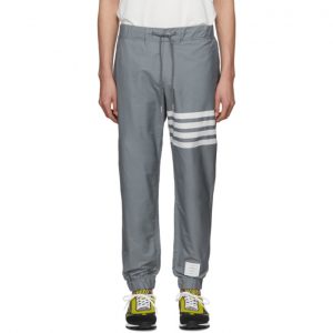 Thom Browne Grey Swim Tech 4-Bar Lounge Pants Thom Browne Grey Swim Tech 4-Bar Lounge Pants