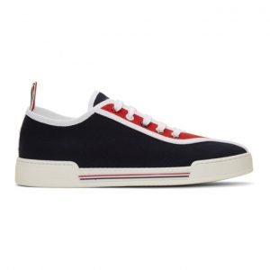 Thom Browne Navy Tricolor Cupsole Sneakers Thom Browne Navy Tricolor Cupsole Sneakers