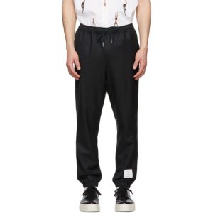 Thom Browne Navy Twill Track Trousers Thom Browne Navy Twill Track Trousers