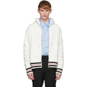 Thom Browne Off-White Chunky Rib Hoodie Thom Browne Off-White Chunky Rib Hoodie