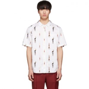 Thom Browne White Swimmer Short Sleeve Shirt Thom Browne White Swimmer Short Sleeve Shirt