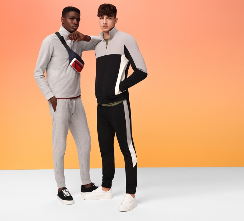 Going sporty, Michael Oladayo Chima and Romain Hamdous wear activewear by Topman.