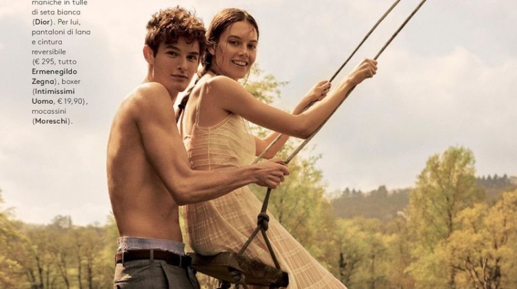 Tuur Sikkink Couples with Jasmine Dwyer for Grazia Italia