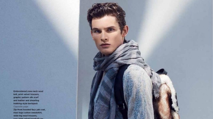 In from the Cold: Tuur Sikkink Dons Emporio Armani for Wish Magazine