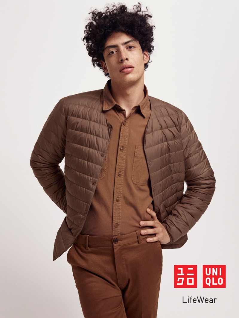 Cristiano Palmerini embraces shades of brown for the UNIQLO LifeWear fall-winter 2019 men's campaign.