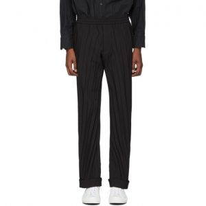 Valentino Black Plisse Elastic Waist Trousers Valentino Black Plisse Elastic Waist Trousers