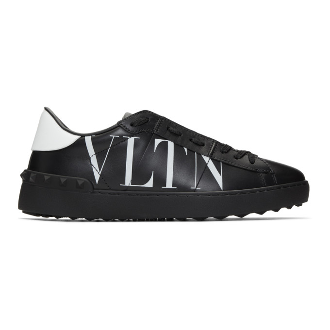 Valentino Black Valentino Garavani Rockstud Open Sneakers | The Fashionisto