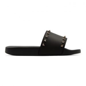 Valentino Black Valentino Garavani Rockstud Pool Slides Valentino Black Valentino Garavani Rockstud Pool Slides