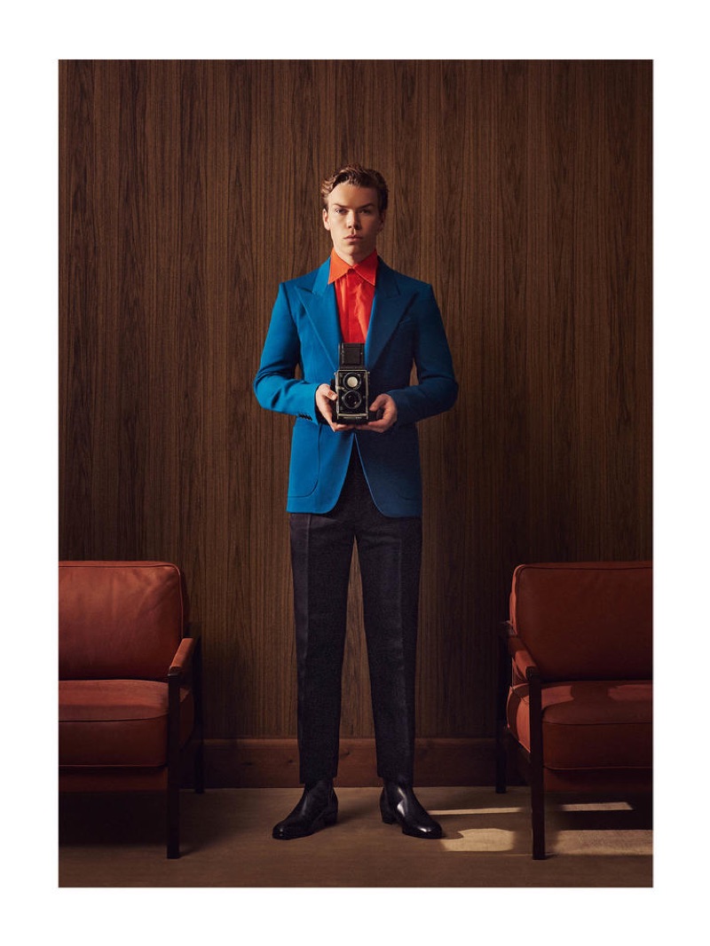 Front and center, Will Poulter wears a GIVENCHY jacket £2,185, shirt £550 and trousers £690; DUNHILL boots £775. » Will Poulter Connects with Harrods, Talks 'Midsommar' Front and center, Will Poulter wears a GIVENCHY jacket £2,185, shirt £550 and trousers £690; DUNHILL boots £775.