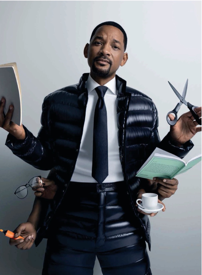 Actor Will Smith sports a quilted look for Moncler's "Genius is Born Crazy" campaign.