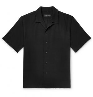rag & bone - Avery Camp-Collar Woven Shirt - Men - Black rag & bone - Avery Camp-Collar Woven Shirt - Men - Black