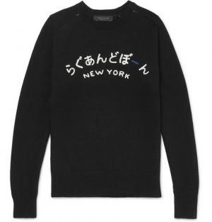 rag & bone - Embroidered Stretch Pima Cotton-Blend Sweater - Men - Black rag & bone - Embroidered Stretch Pima Cotton-Blend Sweater - Men - Black