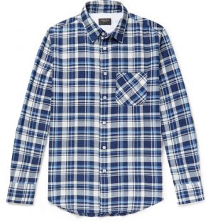 rag & bone - Fit 3 Beach Checked Herringbone Stretch-Cotton Shirt - Men - Blue rag & bone - Fit 3 Beach Checked Herringbone Stretch-Cotton Shirt - Men - Blue