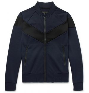 rag & bone - Panelled Scuba-Jersey Bomber Jacket - Men - Navy rag & bone - Panelled Scuba-Jersey Bomber Jacket - Men - Navy
