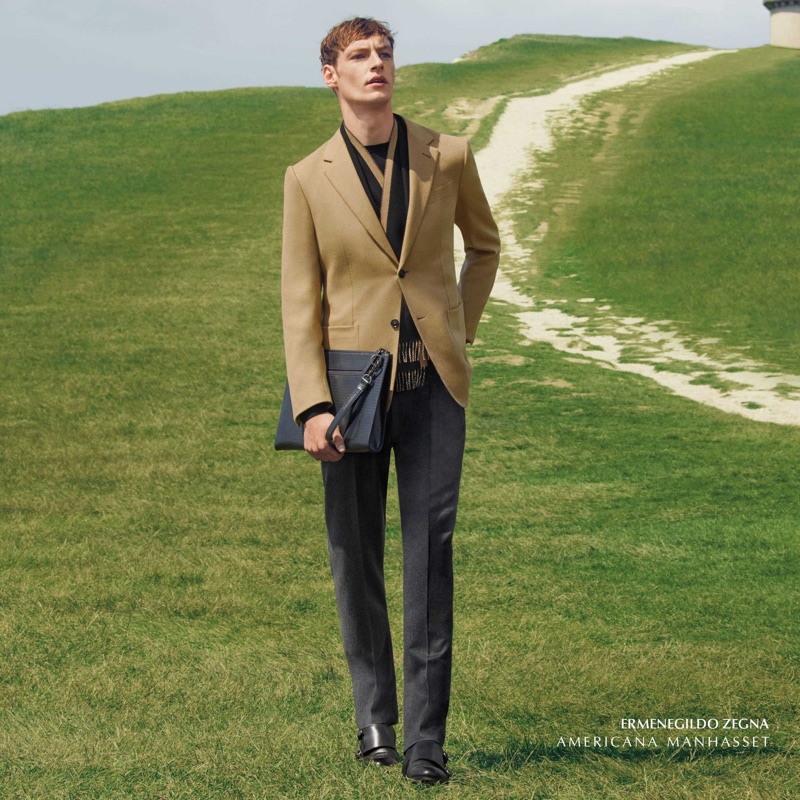 Roberto Sipos dons a tailored look from Ermenegildo Zegna.