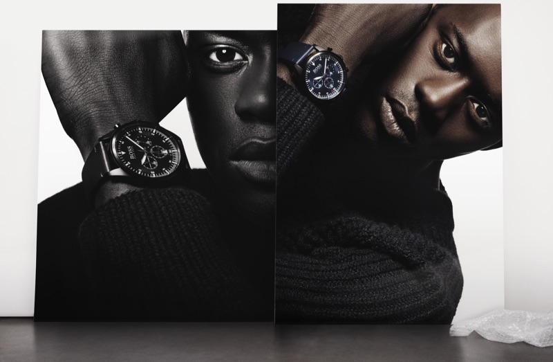 Appearing in stunning images, Alpha Dia fronts BOSS' fall-winter 2019 men's watches campaign.