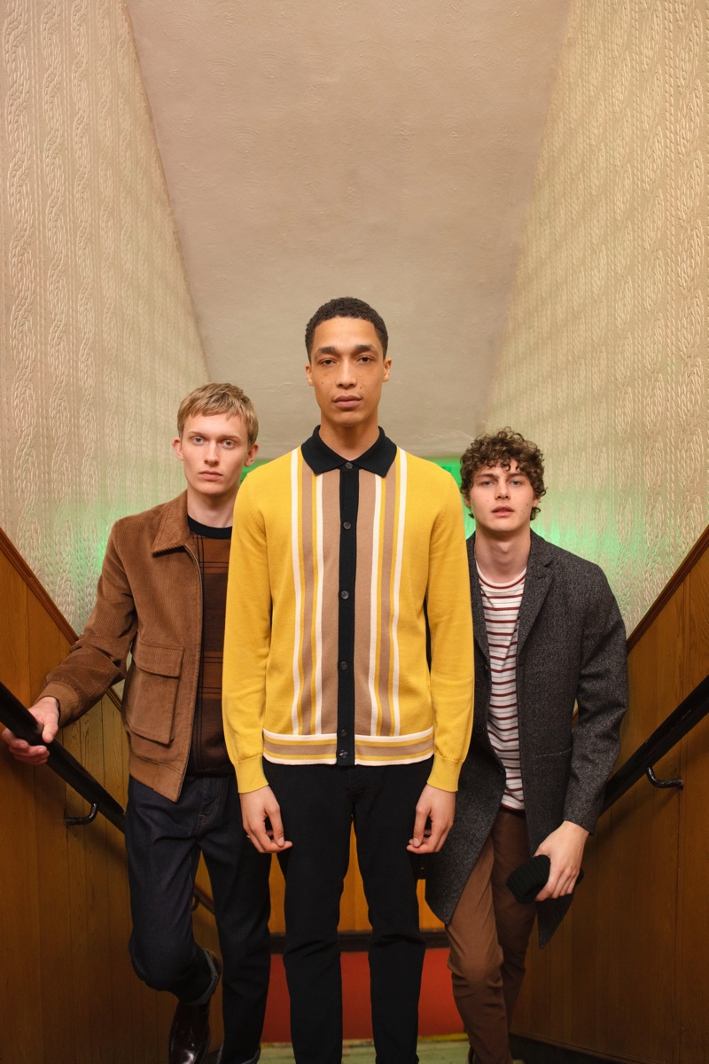 Tom Craig photographs Freddie Dennis, Luke Cousins, and Darwin Gray for Ben Sherman's fall-winter 2019 campaign.