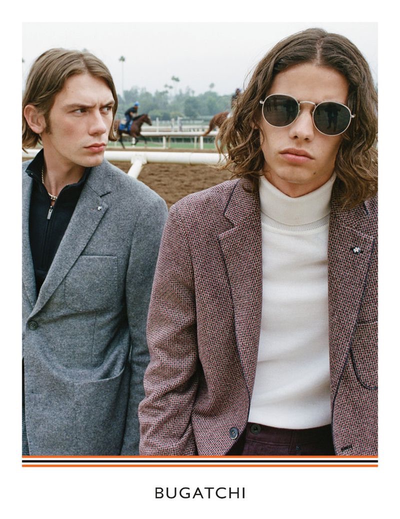 Luca Bertea and Erin Mommsen star in Bugatchi's fall-winter 2019 campaign.