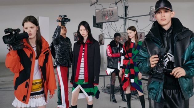 Burberry Hits the Studio for Fall '19 Campaign Anna Ross, Junior Vasquez, He Cong, Mammina Aker, Kacie Hall, and Alexis Chaparro star in Burberry's fall-winter 2019 campaign.