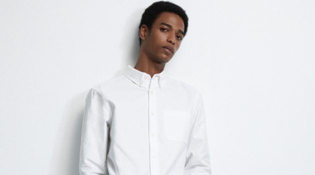 Club Monaco Launches New Denim Styles Darron Clarke sports Club Monaco's slim straight denim jeans in black.
