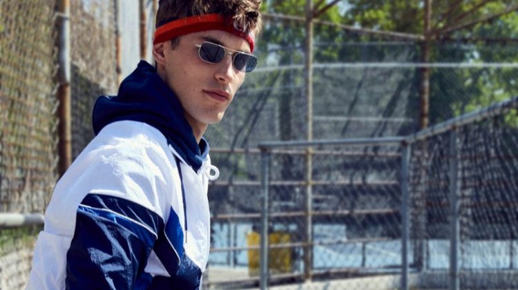 Kit Butler embraces sporty style for Ellesse's fall-winter 2019 campaign.