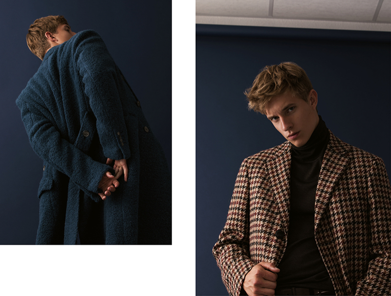 Ruben dons chic coats and more from Canali's fall-winter 2019 collection.