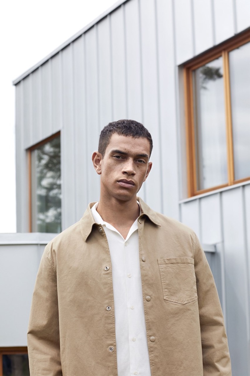 Embracing minimal style, Raith Clarke stars in Filippa K's fall-winter 2019 campaign.