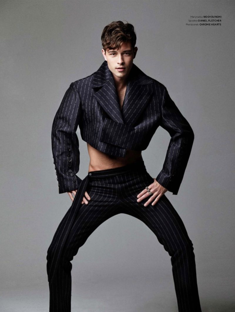 Francisco Lachowski stars in an editorial for L'Officiel Hommes Poland.