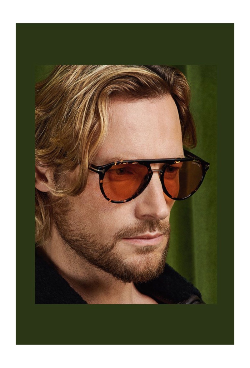 Front and center, Gabriel Aubry rocks Tom Ford sunglasses.