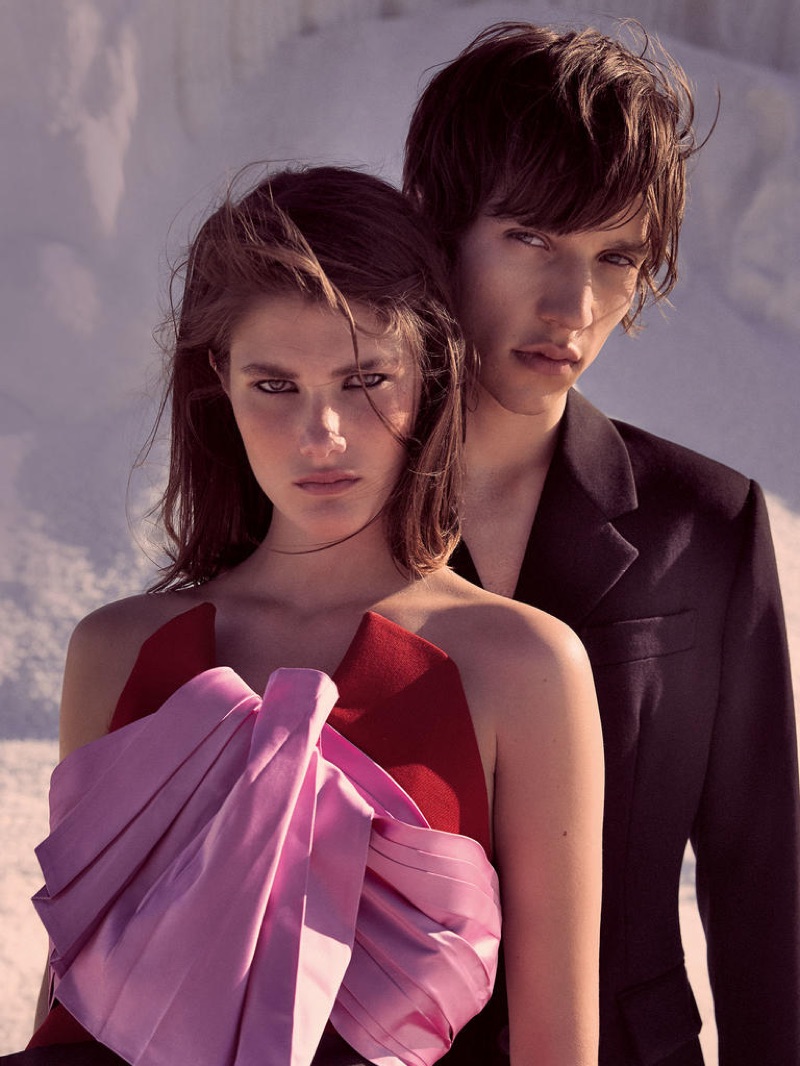 Models Lucia Lopez and Eliseu Malizzio star in Harrods magazine's latest cover story.