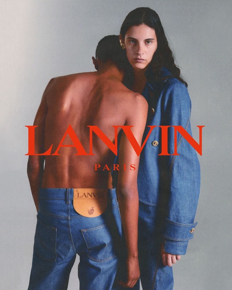 François Quillacq photographs Matthew Petersen and Cyrielle Lalande for Lanvin's fall-winter 2019 denim campaign.