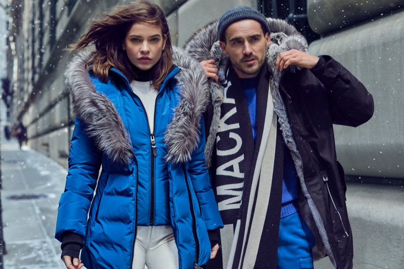 Models Barbara Palvin and Arthur Kulkov front Mackage's fall-winter 2019 campaign.