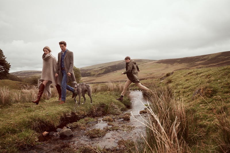 Rebecca Leigh Longendyke, Hugo Sauzay, and Mathias Lauridsen stars in Mango's fall 2019 campaign.