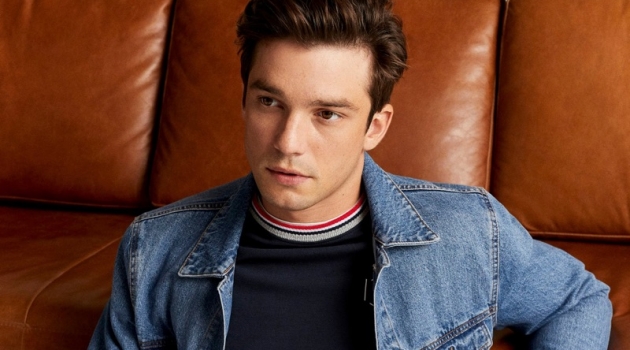 Sporty is the New Casual: Alexis Petit in Mango Doubling down on denim, Alexis Petit sports jeans with a classic jacket.