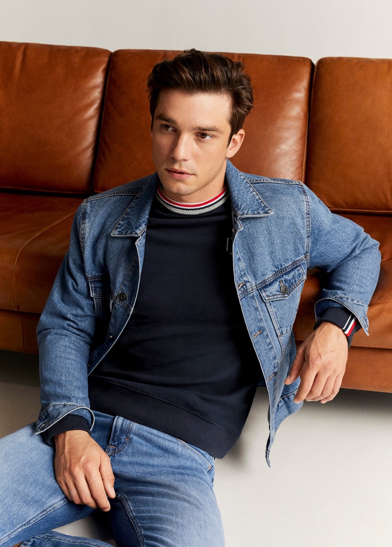 Doubling down on denim, Alexis Petit sports jeans with a classic jacket.