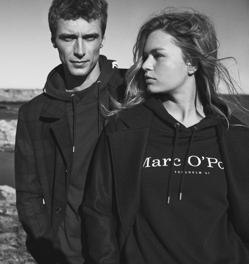 Models Clément Chabernaud and Anna Ewers front Marc O'Polo's fall-winter 2019 campaign.