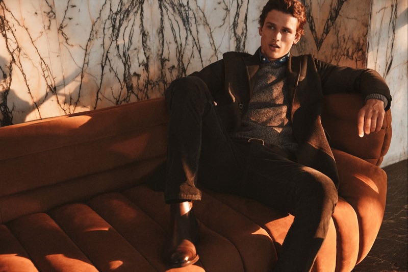 Simon Nessman stars in Massimo Dutti's fall-winter 2019 campaign.