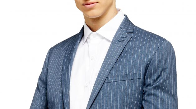 Men's Topman Felix Pinstripe Super Skinny Suit Jacket, Size 36R - Blue Men's Topman Felix Pinstripe Super Skinny Suit Jacket, Size 36R - Blue