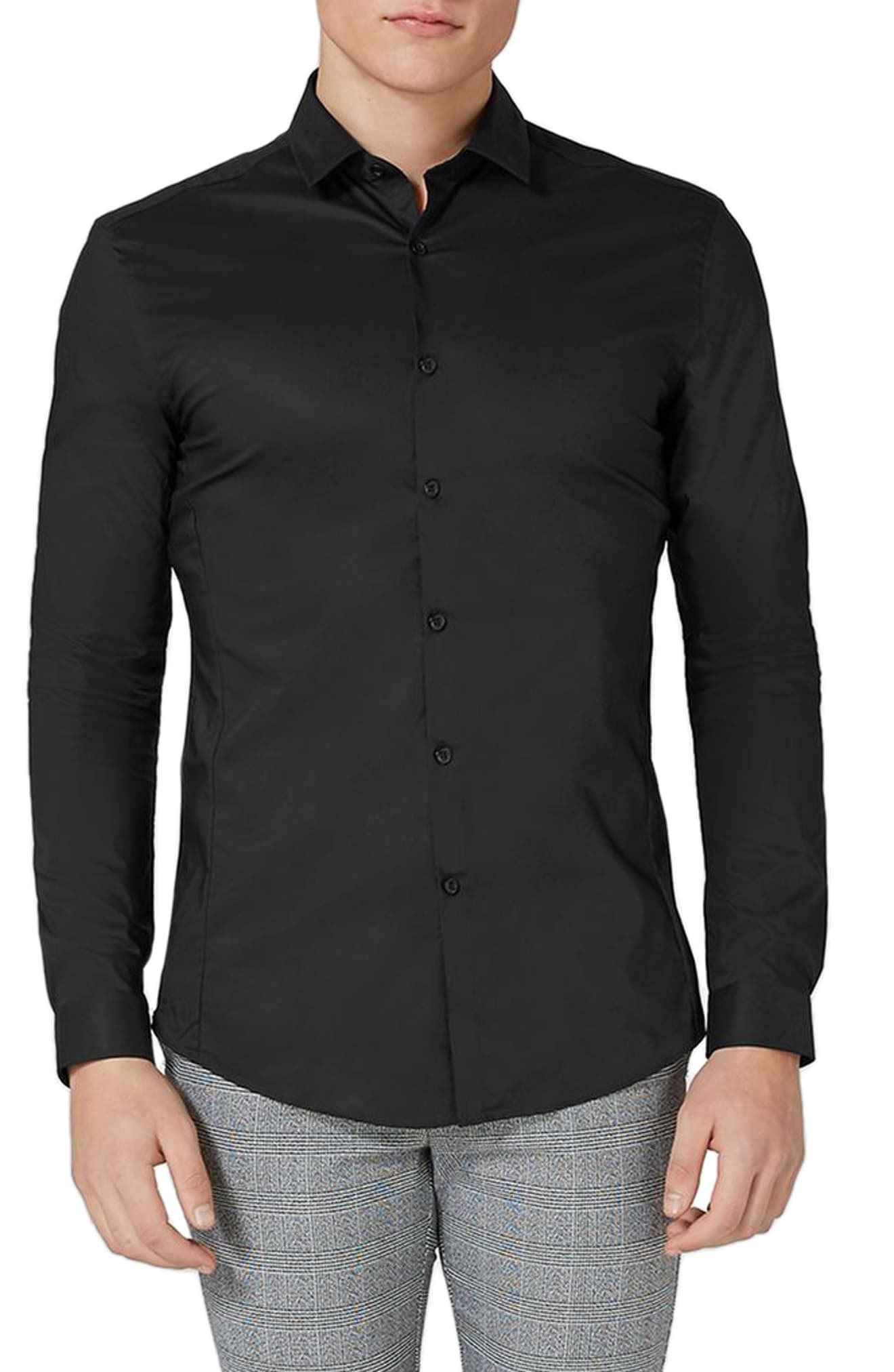 muscle fit black shirt