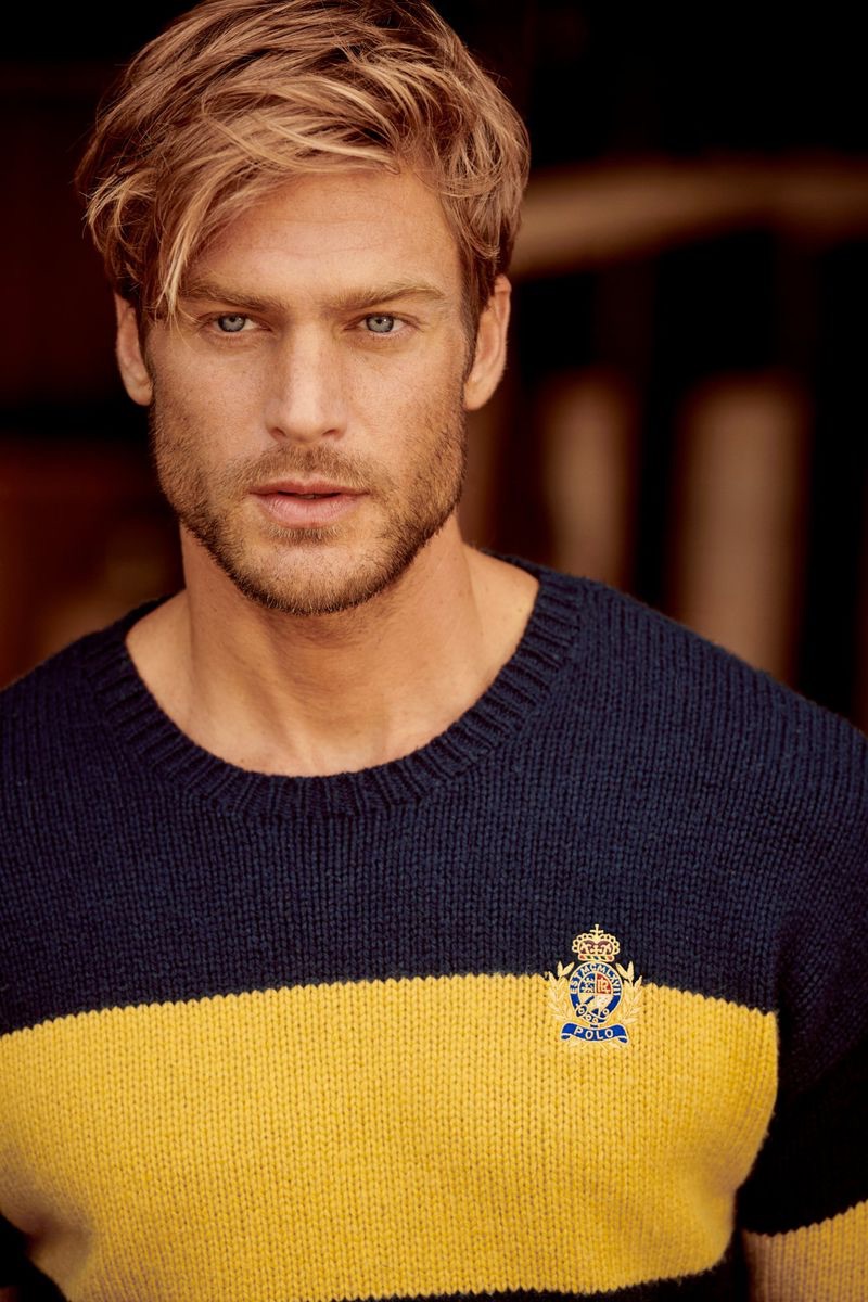 Front and center, Jason Morgan appears in POLO Ralph Lauren's fall-winter 2019 campaign.