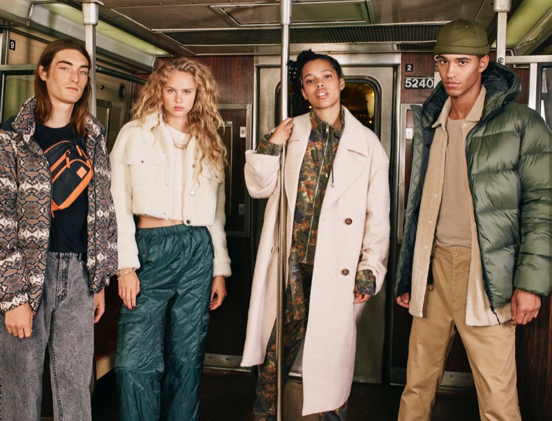 Ben Toms photographs Niko Traubman, Olivia Vinten, Ruby Campbell, and Hector Diaz for Pull & Bear's fall-winter 2019 campaign.