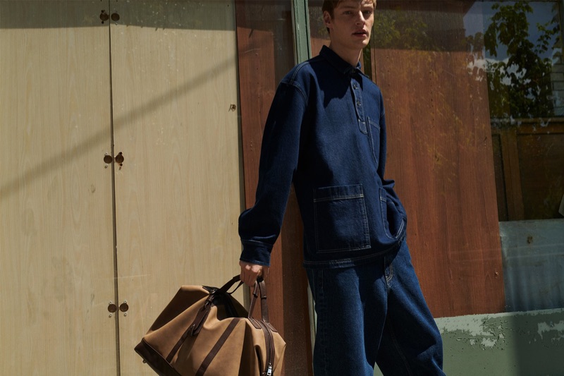 Doubling down on denim, Roberto Sipos wears Reserved.