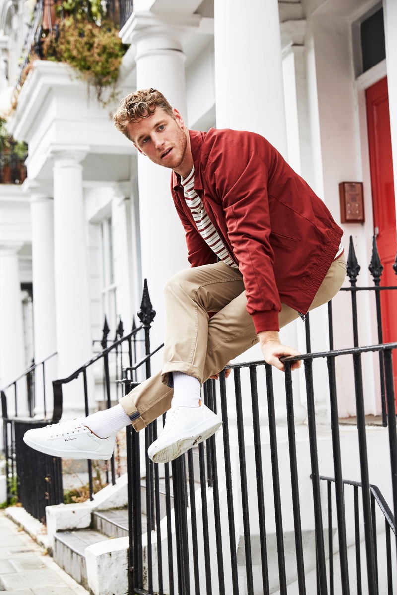 Model and fitness expert Roger Frampton sports a smart look from Ben Sherman.