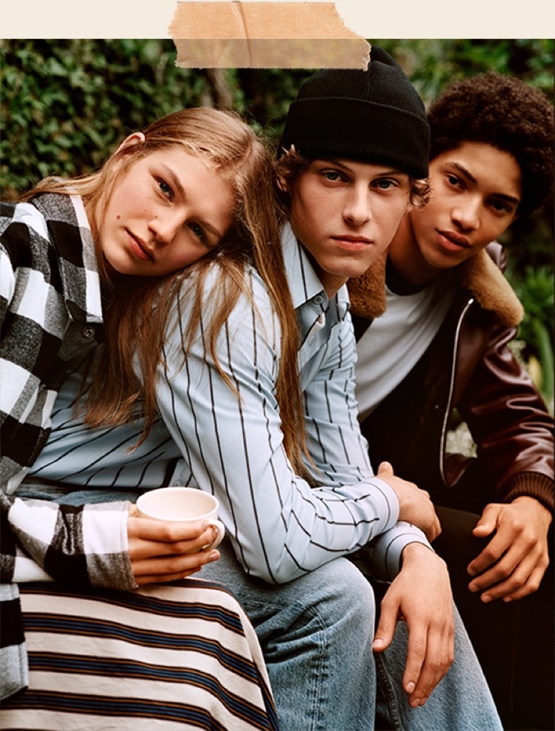 Alasdair McLellan photographs Deirdre Firinne, Serge Sergeev, and Jeranimo van Russel for Sandro's fall-winter 2019 campaign.