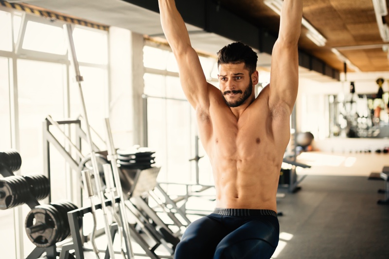 Shirtless Man Working Out Abs